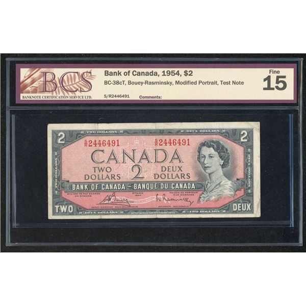 Bank of Canada $2, 1954 Test