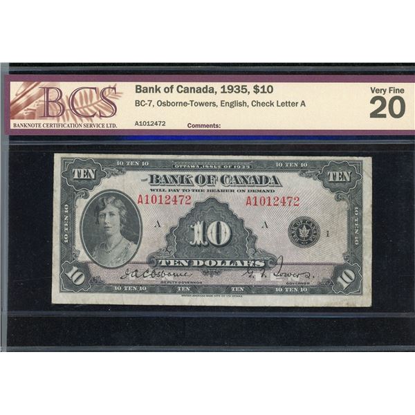 Bank of Canada $10, 1935