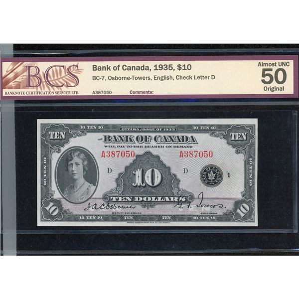 Bank of Canada $10, 1935