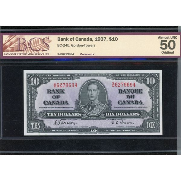 Bank of Canada $10, 1937