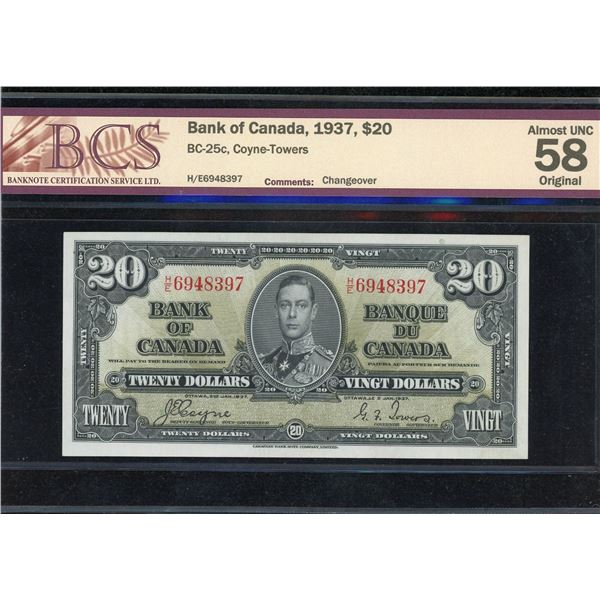 Bank of Canada $20, 1937