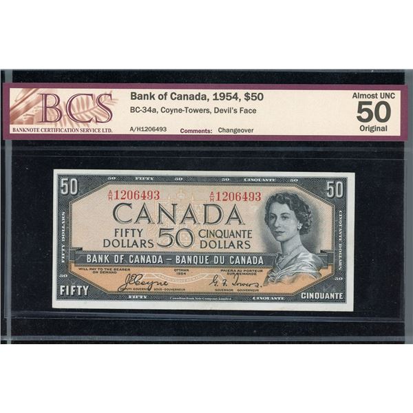 Bank of Canada $50 1954, Devil's Face