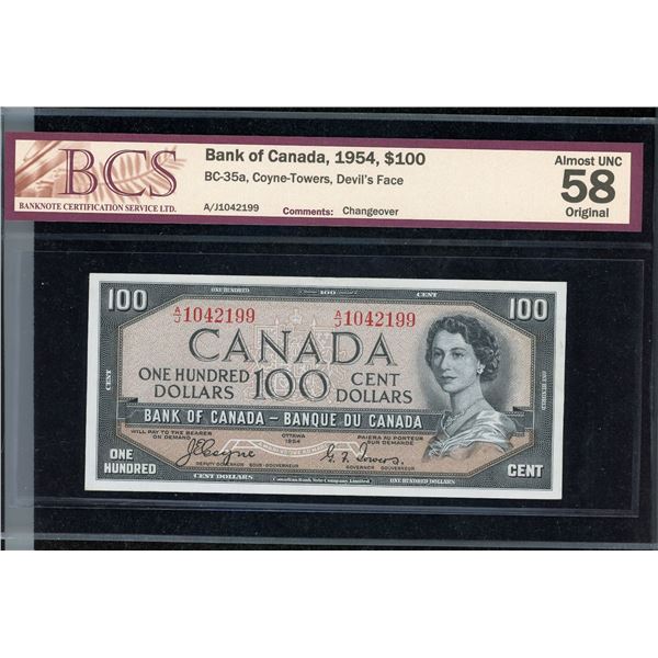 Bank of Canada $100 1954, Devil's Face
