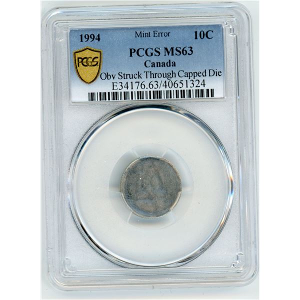 Canada Ten Cents 1994 - Capped Die Error