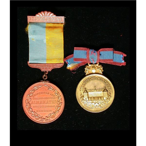 Pair of 19th Century Quebec College Medals including Leroux 1220