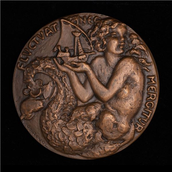 France Paris City Bronze Medal 1950 with Mermaid