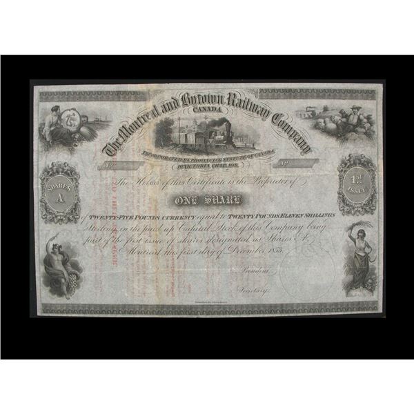 Montreal and Bytown Railway Company Share Certificate