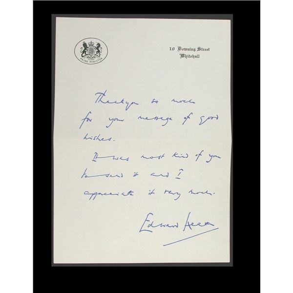 England - a Hand-written Letter by Prime Minister Edward Heath, 1973