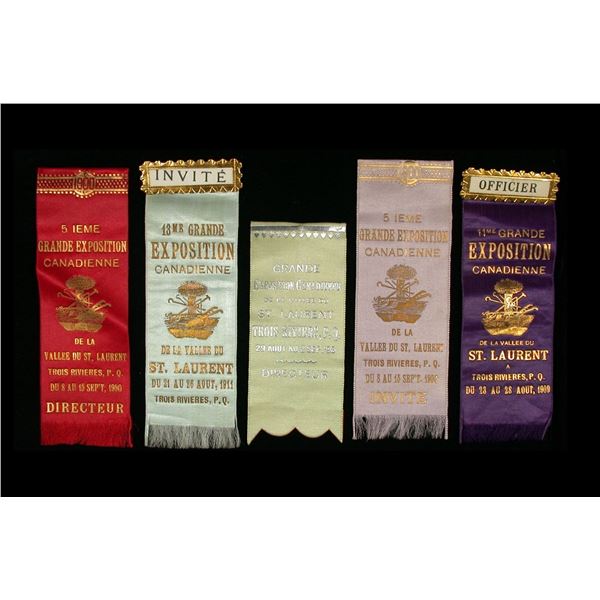 A Choice Group of Early Trois Rivieres Exposition Ribbons