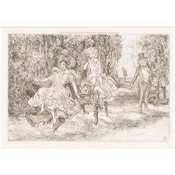 John Sloan, Etching, The Donkey Ride