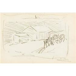 George Benjamin Luks, Graphite on paper, pair