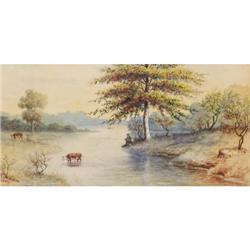 Emery A. Filleau, Watercolor on paper