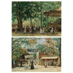 Henricus Mattheus Horrix, Watercolor, Pair