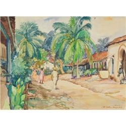 John Orth, Watercolor on paper, Acapulco, Mexico