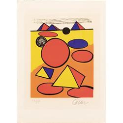 Alexander Calder, Color lithograph, Pyramids