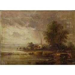 Ascribed to John Constable, Oil on cradled board