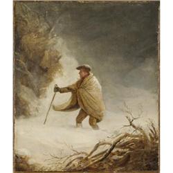After George Morland, Oil on canvas, Snowbound