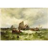 Image 1 : Theodor Alexander Weber, Oil on canvas, Boats