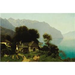 Continental School, Oil on canvas, Cottage