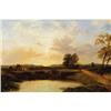Image 1 : George Shalders, Oil on canvas, On the River