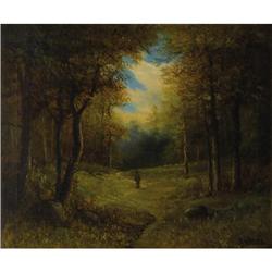 A. A. Mills, Oil on canvas, Man in Landscape