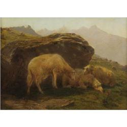 Rosa Bonheur, Oil on canvas, Sheep on Hillside
