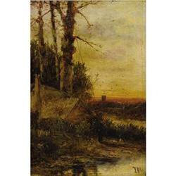 J. Mall, Oil on canvas, Peasant Cottage