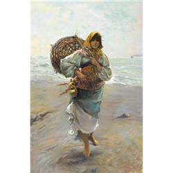 M. Salas, Oil on canvas, Portrait of a Gypsy