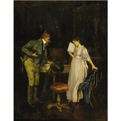 F. Rodriquez, Oil on canvas, The Music Master