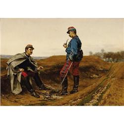 Etienne Prosper Berne-Bellecour, Oil on panel