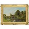 Image 4 : William Langley, Oil on canvas, Swans by Bridge