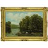 Image 4 : William Langley, Oil on canvas, Swans on River