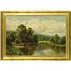 Image 4 : Henry H. Parker, Oil on canvas, Cattle at River