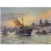 Image 1 : W. Hoffmann, Oil on canvas, Harbour at Sunset