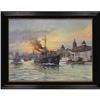 Image 4 : W. Hoffmann, Oil on canvas, Harbour at Sunset