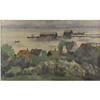 Image 1 : Max Kaus, Oil on canvas, Seaside Village