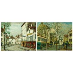 Alois Lecoque, Oil on canvas board, Pair