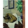 Image 1 : Charles Levier, Oil on canvas, Cat by the Window