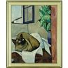 Image 4 : Charles Levier, Oil on canvas, Cat by the Window