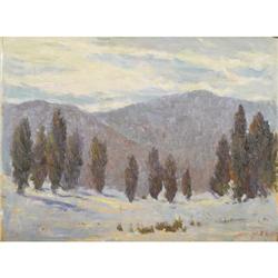 American School, Oil on board, Landscape