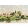Image 1 : George W. Drew, Oil on canvas, Cottages on Pond