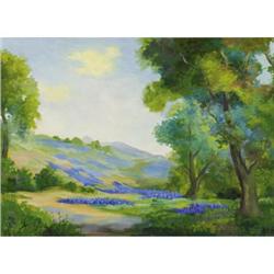 Anne Claire Randall, Oil on linen, Bluebonnets
