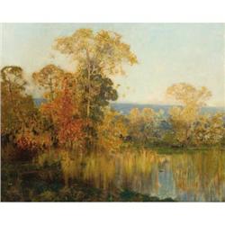 American School, Oil on canvas, Autumn Landscape