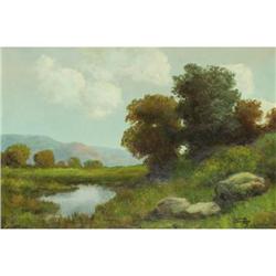 Ward Shadomy, Oil on canvas, Summer Landscape
