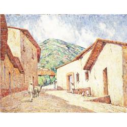 Dines Carlsen, Oil on linen, Mexican Pueblo