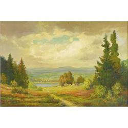 John Orth, Oil on masonite, Landscape