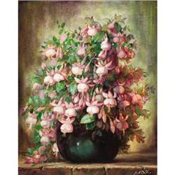 John Orth, Oil on canvas, Fuchsias