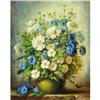 Image 1 : John Orth, Oil on canvas, Blue and White Flowers