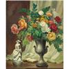 Image 1 : John Orth, Oil on masonite, Flowers with Urn