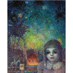 John Orth, Oil on masonite, Young Girl's Fantasy